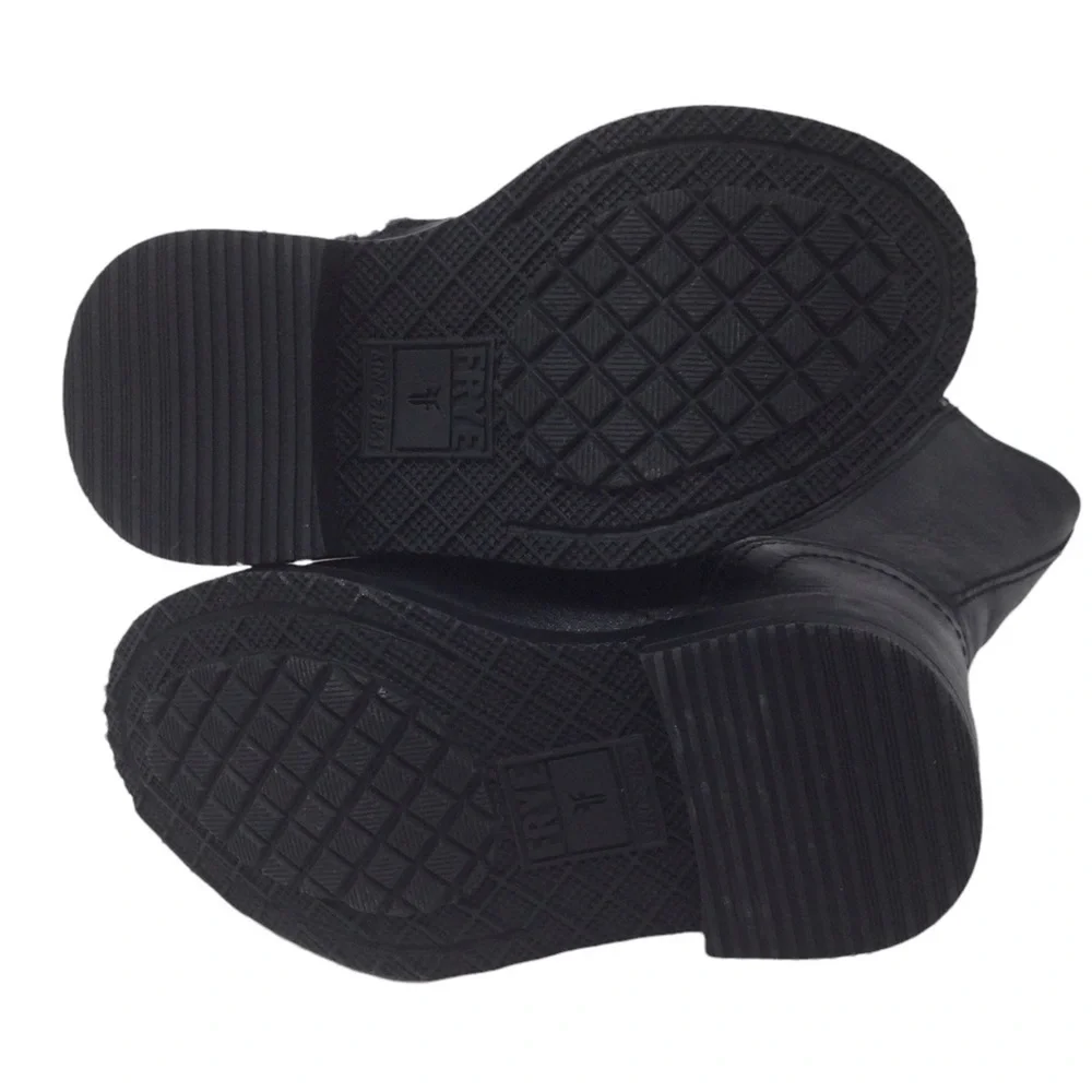 Frye Unisex Moto Black Leather‎ Toddler Boots